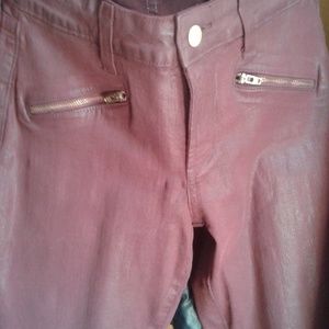 NYDJ Ami burgandy coated jeans size 4